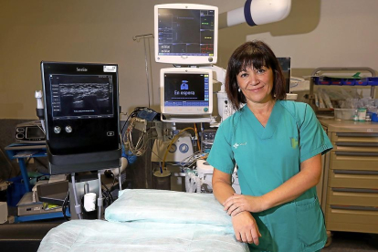 La anestesióloga María Teresa Fernández en las instalaciones del Hospital Comarcal de Medina del Campo en la provincia de Valladolid.-- J. M. LOSTAU