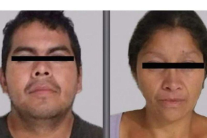La pareja, identificada con los nombres de Juan Carlos N y Patricia N, fue detenida el viernes pasado cuando caminaban con un coche de bebé con el cadáver de una mujer.-FISCALÍA DE MÉXICO