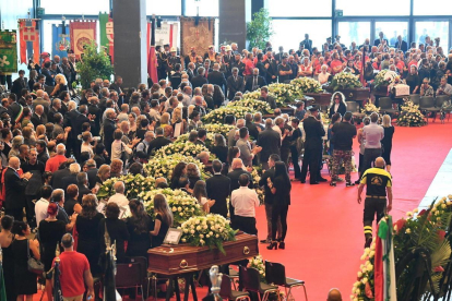 Funeral de Estado por los fallecidos en el puente de Génova, este sábado. /-EFE