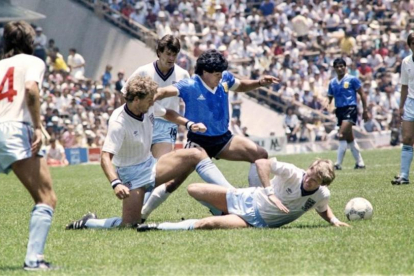 Maradona, durante el partido contra Inglaterra del Mundial de 1986.-