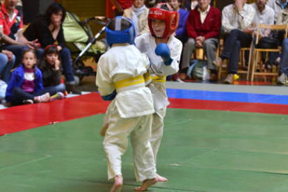 Unos deportistas del Kodokan en la exhibición de fin de curso. / ÁLVARO MARTÍNEZ-