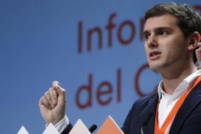 Albert Rivera, presidente de Ciudadanos, durante el congreso del partido, en febrero.-EFE / ZIPI