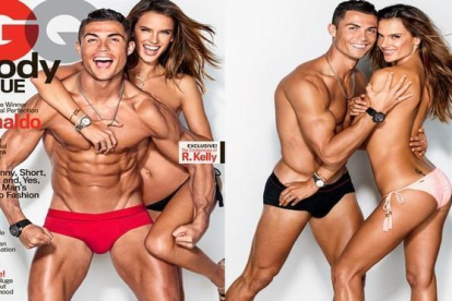 Cristiano Ronaldo y Alessandra Ambrosio, en la portada de la revista 'GQ' de febrero.-
