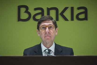 José Ignacio Goirigolzarri, presidente de Bankia, en una presentación de resultados.-