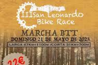 Cartel anunciador de la III San Leonardo Bike Race.