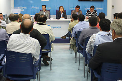 La presidenta del PP de Soria, presidió el Comité Ejecutivo ayer por la tarde en la sede. / PP DE SORIA-