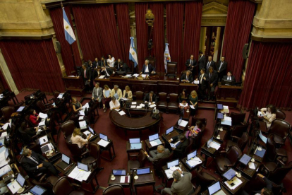 Debate en el Senado de Argentina sobre el pago a los fondos buitre.-AP / NATASHA PISARENKO