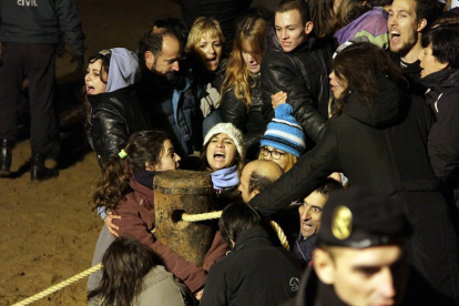 Activistas en la protesta del sábado 15 de noviembre en Medinaceli-D. M.