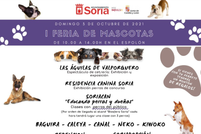 Cartel anunciador de la primera Feria de Mascotas de Soria. HDS