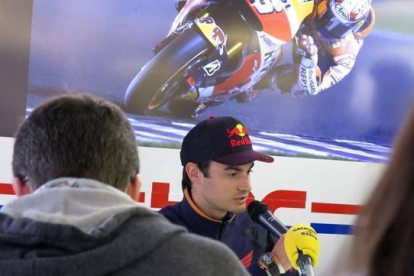Dani Pedrosa, en la conferencia de prensa de este jueves en Le Mans.-Foto:   EMILIO PÉREZ DE ROZAS (Enviado especial)