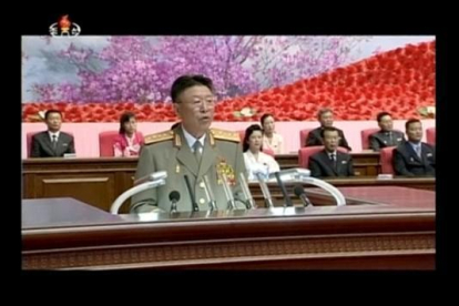El general Ri Yong Gil en un discurso en Pyongyang en 2014.-REUTERS TV / REUTERS