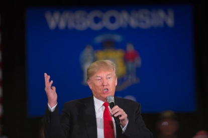 Donald Trump, en un acto de campaña en Wisconsin, el miércoles.-AFP / SCOTT OLSON