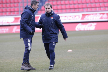 Jagoba Arrasate, durante uno de los entrenamientos del Numancia.-MARIO TEJEDOR