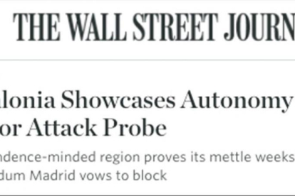 La portada del artículo publicado en The Wall Street Journal.-EL PERIÓDICO