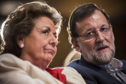 Mariano Rajoy y Rita Barberá, durante el acto celebrado en Valencia.-Foto: MIGUEL LORENZO