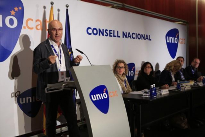 Duran i Lleida durante su intervención en el Consejo Nacional de Unió.-FERRAN NADEU