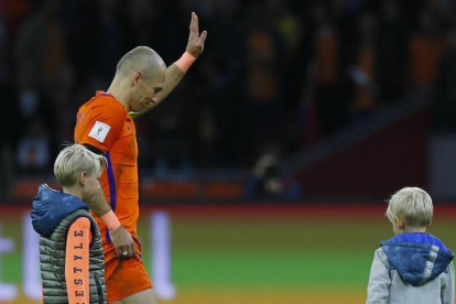 Robben, con la camiseta de la selección holandesa.-PETER DEJONG