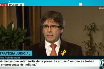 Carles Puigdemont entrevistado en Els matins de TV3.-EL PERIÓDICO