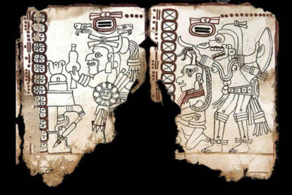 Un fragmento del Códice Maya de México.-EL PERIÓDICO