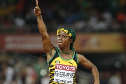 Shelly-Ann Fraser-Pryce, abandera de Jamaica y émula de Usain Bolt en la velocidad.-REUTERS / LUCY NICHOLSON