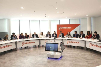 Reunión del Comité Ejecutivo de Ciudadanos presidido por el presidente, Albert Rivera, el pasado 18 de febrero.-DAVID CASTRO