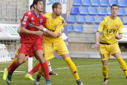 Jairo Morillas, dorsal 18, en el encuentro de la temporada pasada que el Girona jugó en Los Pajaritos.-Diego Mayor
