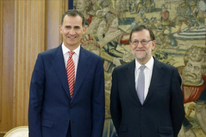 El presidente del Gobierno en funciones y del PP, Mariano Rajoy, en su audiencia con el Rey el pasado 28 de julio.-POOL