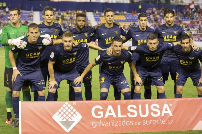 Uno de los once del UCAM Murcia de esta temporada en el que están los ex numantinos Biel Ribas, Vicente y Natalio.-Diario de Soria