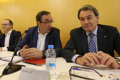 Reunión del comité ejecutivo nacional de CDC, presidido por Artur Mas, este lunes.-DANNY CAMINAL