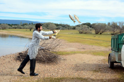 Retirada ayer de peces en el embalse-A. M.