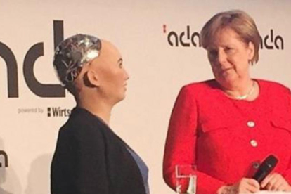 Sophia y Angela Merkel, esta mañana-EL PERIÓDICO