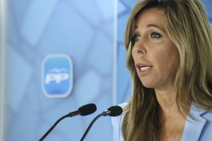 Imagen de archivo de la presidenta del PPC, Alícia Sánchez Camacho durante una rueda de prensa.-EFE