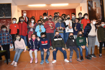 Los participantes en el Villa de Ágreda de ajedrez de categoría infantil. HDS