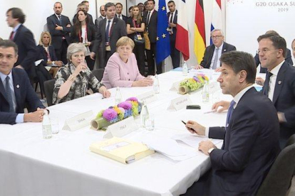 Reunión de los líderes europeos en el G20.-