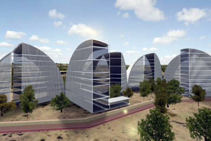Imagen de las cúpulas de la ciudad del Medio Ambiente ubicada en Garray. / CONSORCIO CMA-