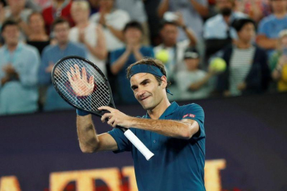 Roger Federer celebra su victoria ante Taylor Fritz.-EFE