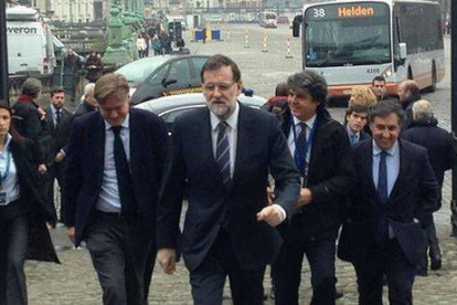 Mariano Rajoy, a su llegada a la cumbre de Bruselas, este jueves.-Foto: TWITTER