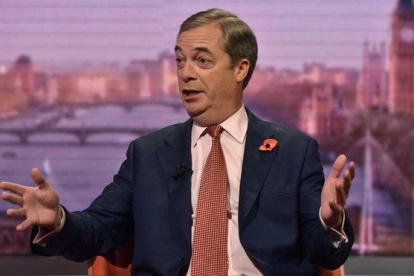 Nigel Farage, durante su intervención en el programa de la BBC.-AFP