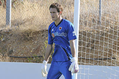 Nacho Zabal en un entrenamiento con el Numancia. / V. Guisande-