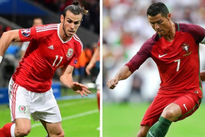 Gareth Bale y Cristiano Ronaldo, en la Eurocopa.-AFP / PATRICIA DE MELO MOREIRA
