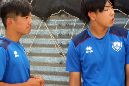 Los dos jugadores nipones que entrenan con el Numancia juvenil. CD Numancia