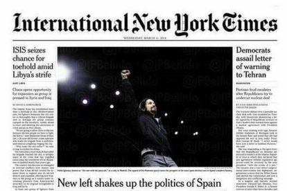 Pablo Iglesias, portada en 'The New York Times'.-