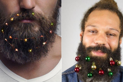 Los adornos navideños para barbas causan furor este año en las tiendas online.-FIREBOX
