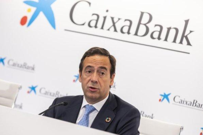 Gonzalo Gortázar en la presentción de los resultados de CaixaBank del primer trimestre del 2019.-MIGUEL LORENZO