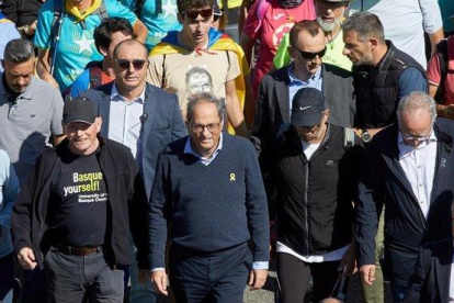 Torra, en la marcha de la AP-7, en Gerona.-DAVID BORRAT/EFE