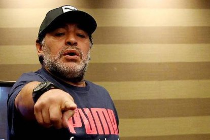 Diego Armando Maradona, durante una rueda de prensa.-Foto: EFE / LEONARDO MUÑOZ