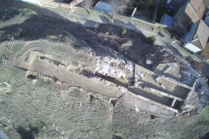 Vista aérea de las excavaciones.HDS