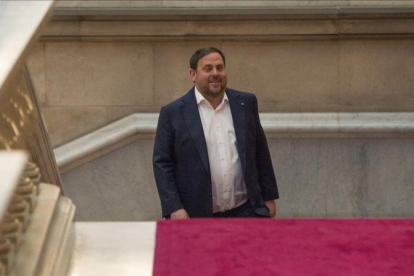 El 'vicepresident' del Govern, Oriol Junqueras, en el Parlament.-FERRAN SENDRA