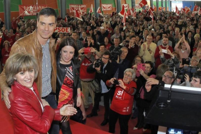 Pedro Sánchez, este domingo en Gijón, en el arranque de su campaña para las primarias.-ALBERTO MORANTE