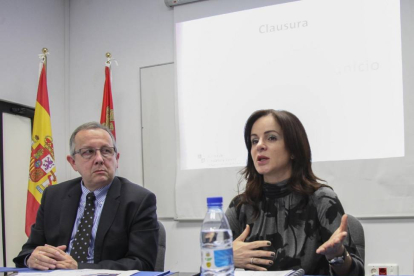 La consejera de Agricultura y Ganadería, Silvia Clemente, clausura la I Jornada de la Comisión Territorial de Coordinación de la Delegación de la Junta en Segovia junto al delegado territorial en Segovia, Javier López Escobar-Ical